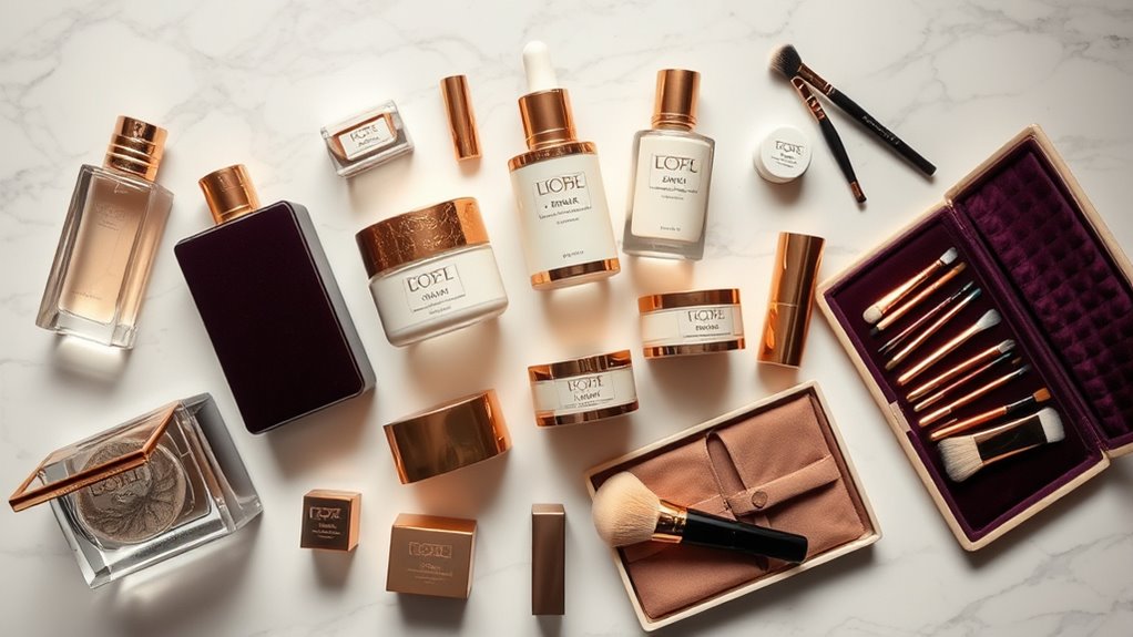 luxury beauty product selection