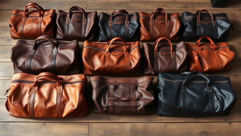 luxury leather weekend bags