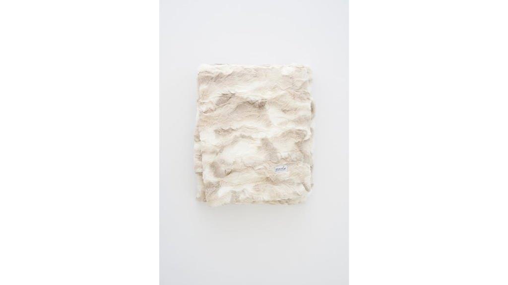 marbled ivory plush throw