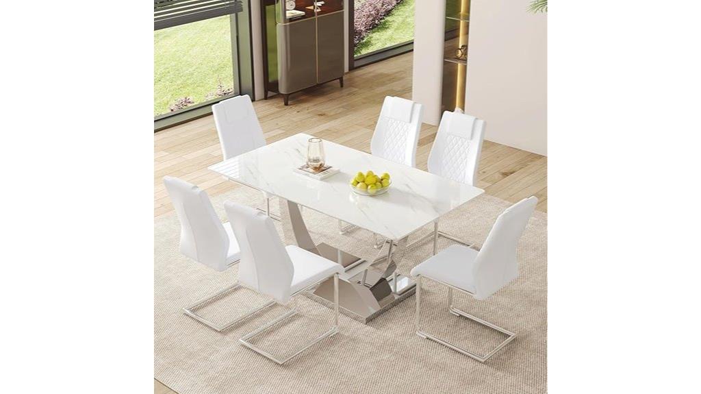 modern six seat dining set