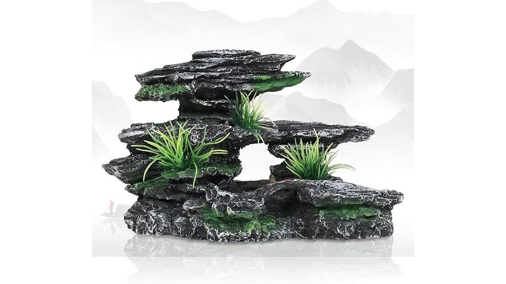 mountain view aquarium decor