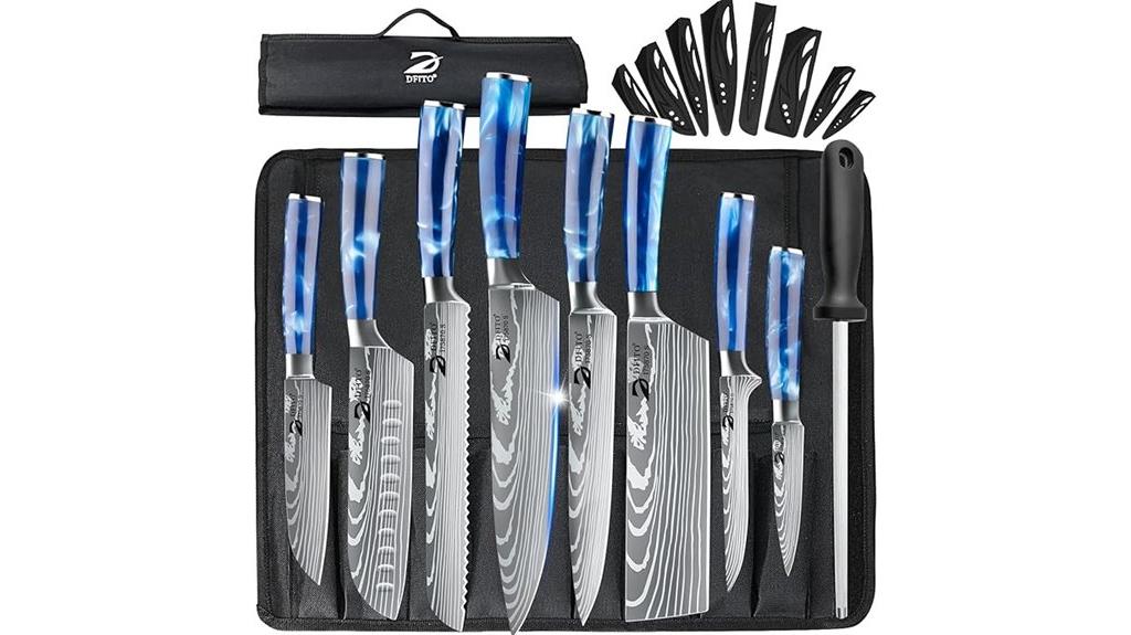 nine piece chef knife set