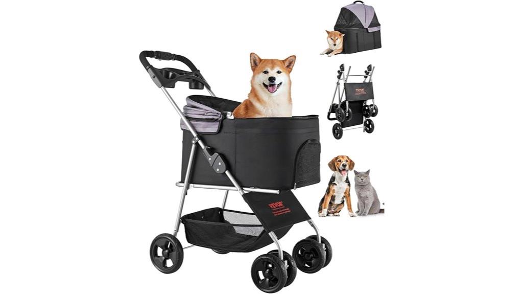 pet stroller with removable carrier