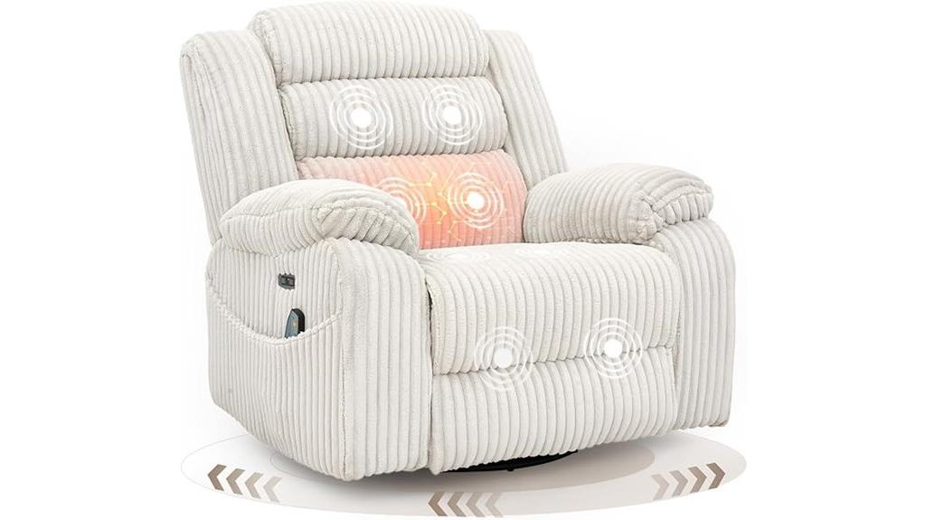 recliner with massage heat