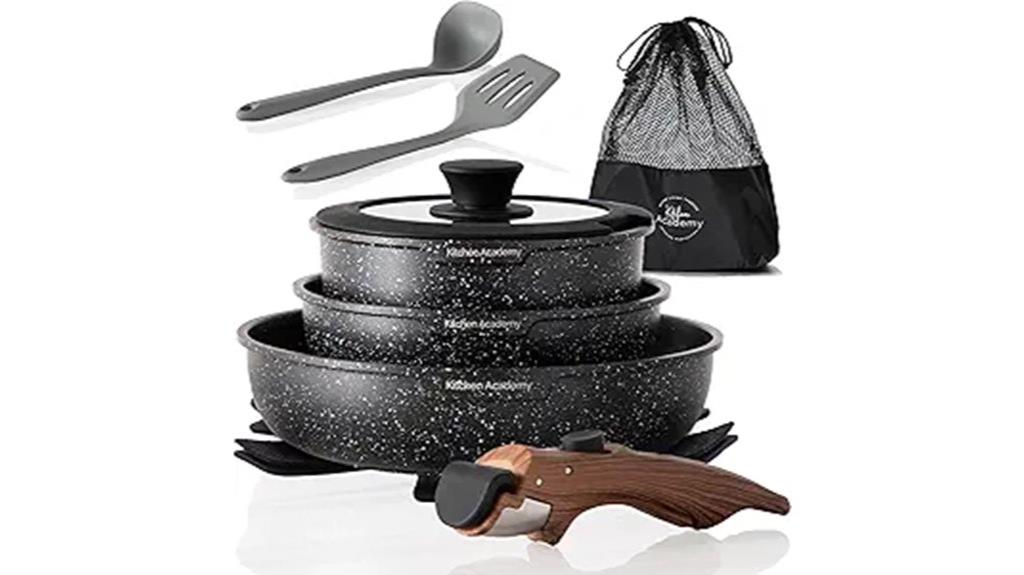 removable handle induction cookware