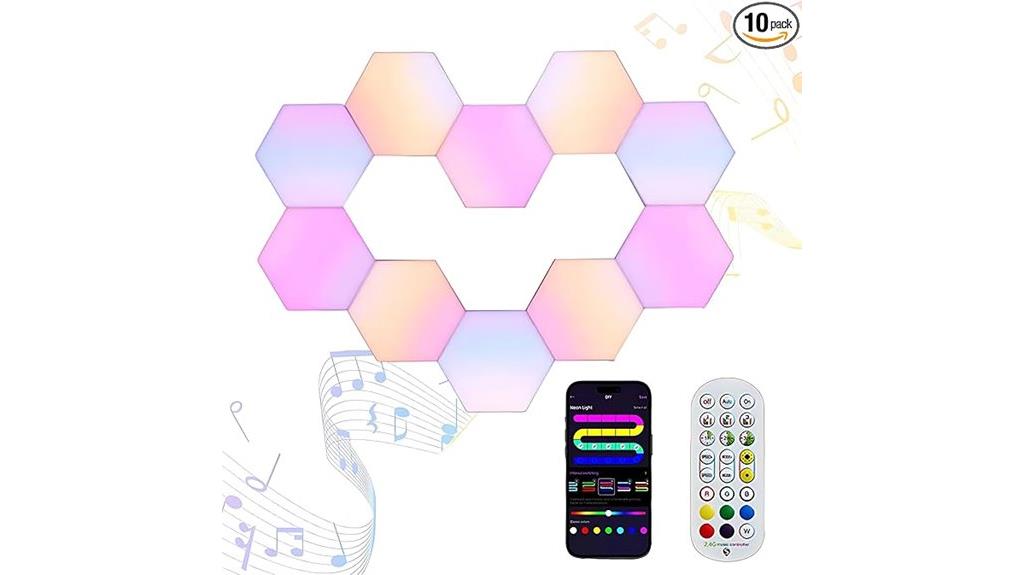 rgb hexagon wall panels