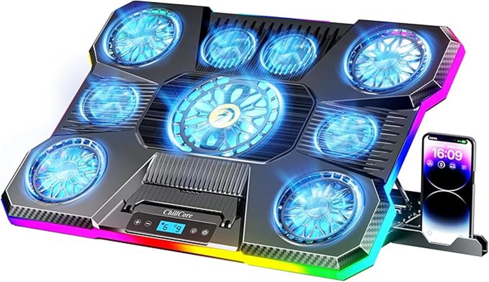rgb lit nine fan cooler