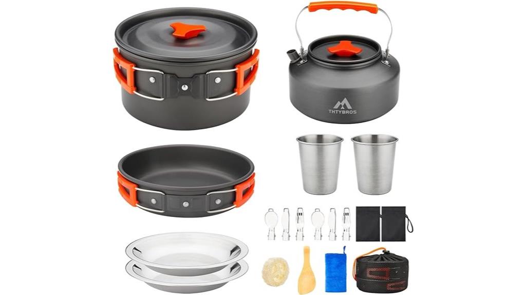 seventeen piece camping cookware