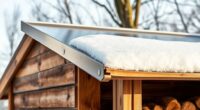 snow shedding firewood shed roof