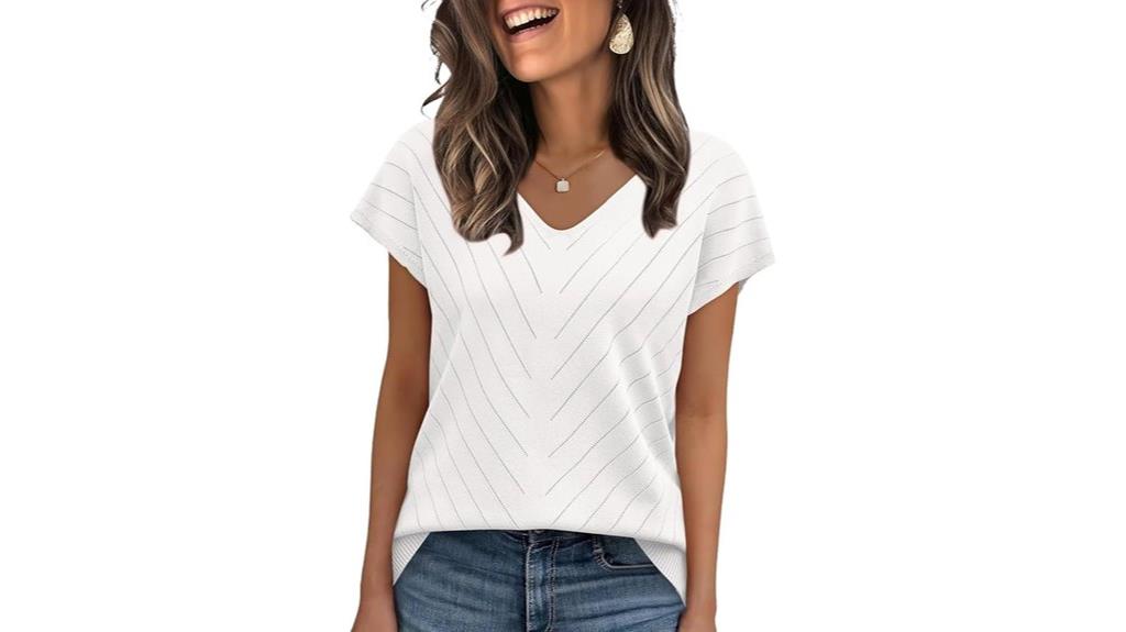 trendy v neck summer sweater