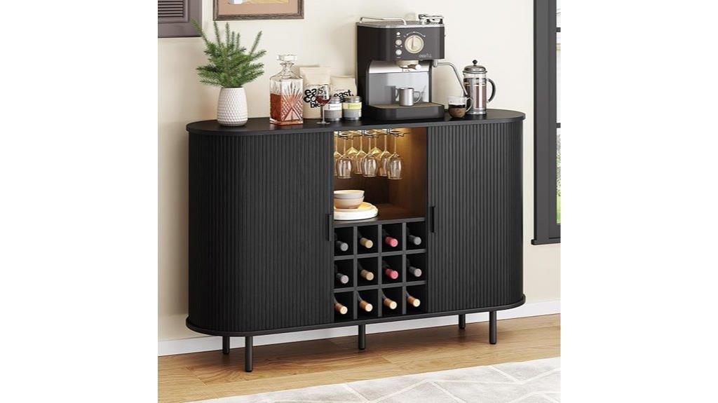 wine storage with lighting