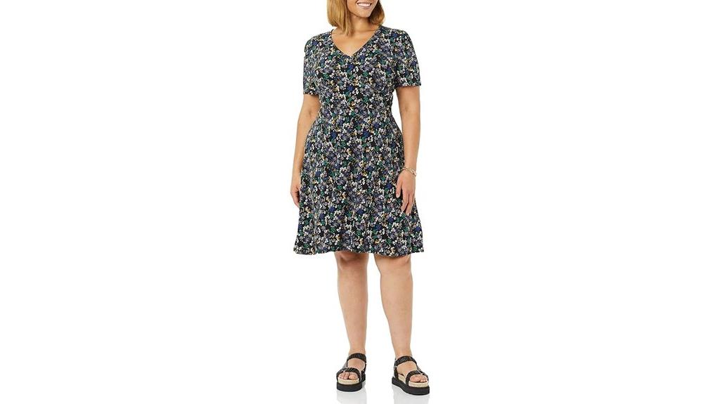 women s v neck flare dress