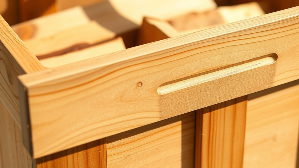 wood storage with handles