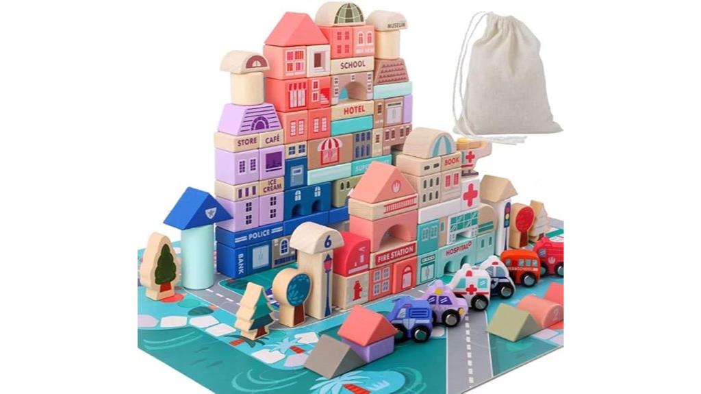 wooden kids construction blocks
