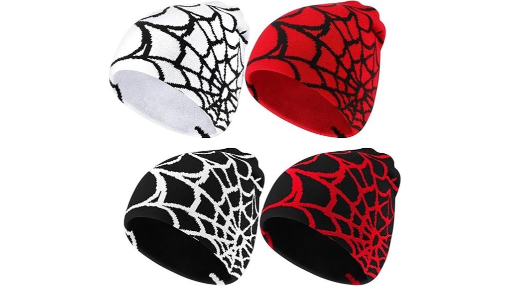 y2k web pattern beanies