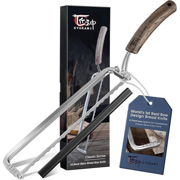 Upgrade Bread Knife with Bow Design & Adjustable Thickness