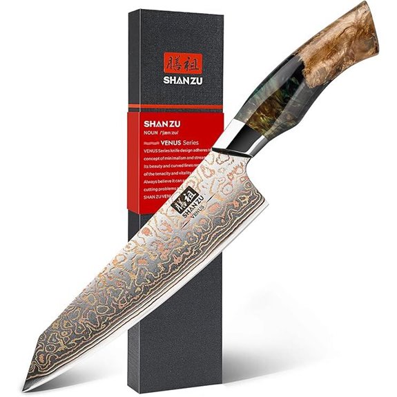 SHAN ZU Damascus Chef Knife 8-Inch High Carbon Steel