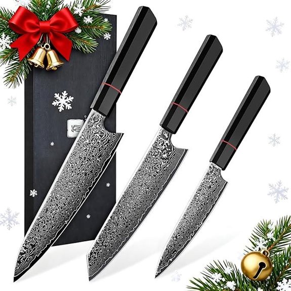TIVOLI Damascus Knife Set 3PCS for Kitchen