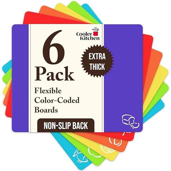 Cooler Kitchen Flexible Plastic Cutting Boards (Set of 6)