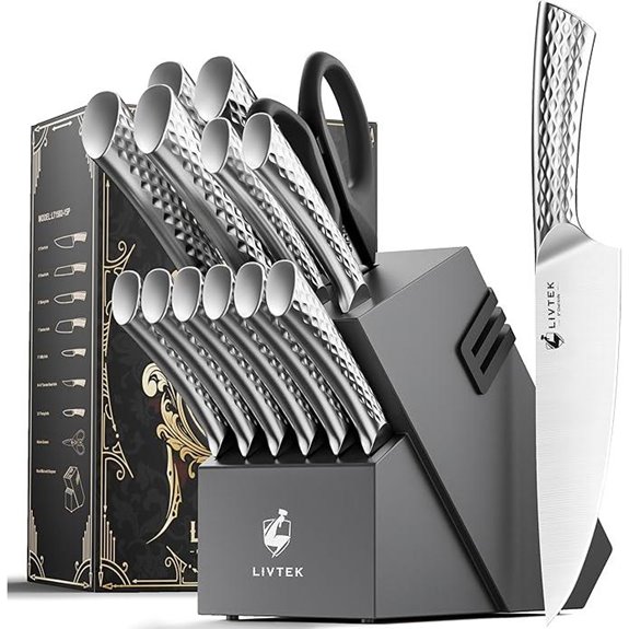 Livtek 15-Piece German Knife Set with Block