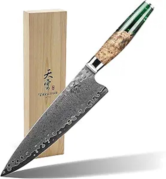 Japanese Gyutou Knife Handcrafted 8-inch Damascus Steel