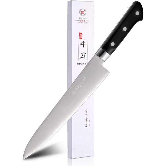 Japanese Chef Knife - 9.5 Inches with Black Handle