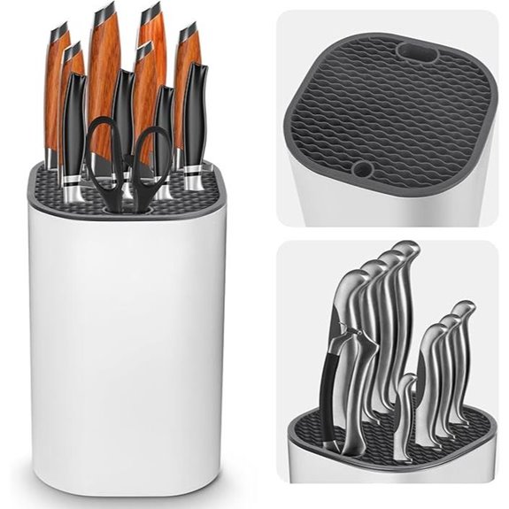 Ninonly Knife Block with Scissors Slot Space Saver