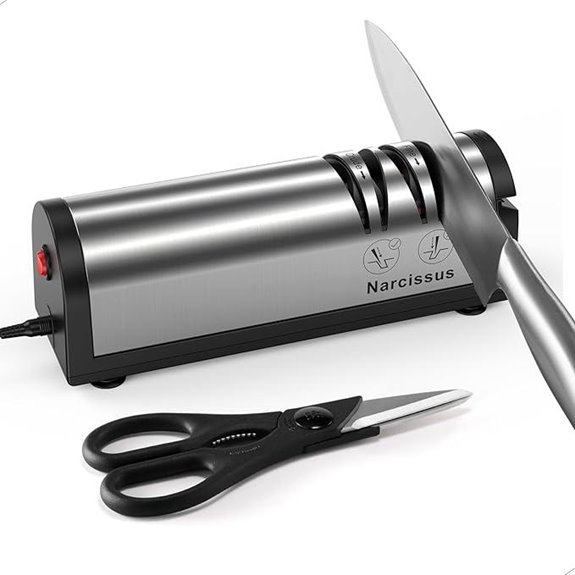 Narcissus Electric Knife Sharpener with Scissor and Dust Box
