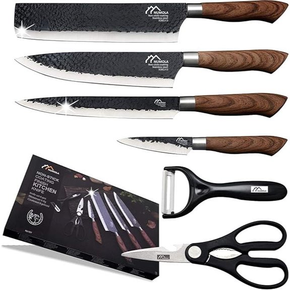 Numola 6-Piece Black Chef Knife Set with Box