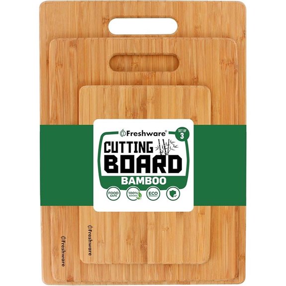 Bamboo Cutting Board Set with Handles (3 pcs)