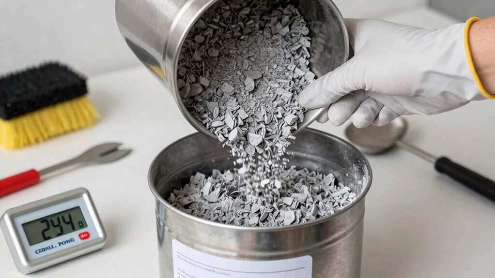 cool ash before handling