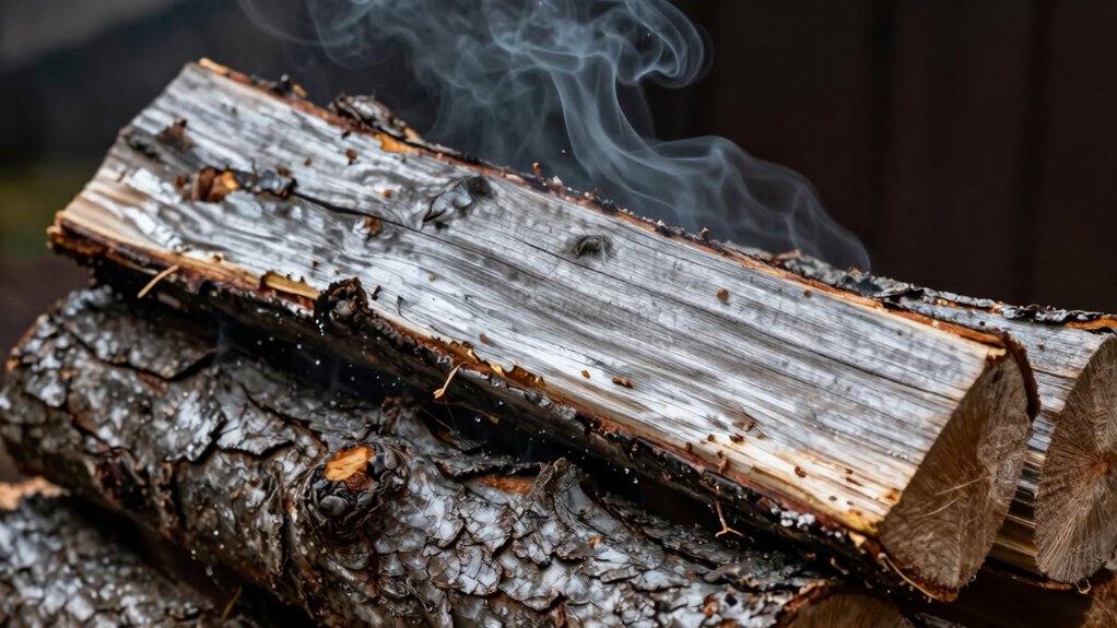 seasoned wood still smokes