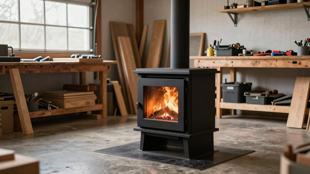 top garage workshop wood stoves