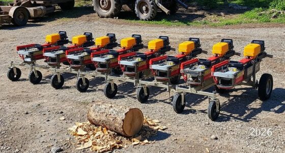 top green wood log splitters