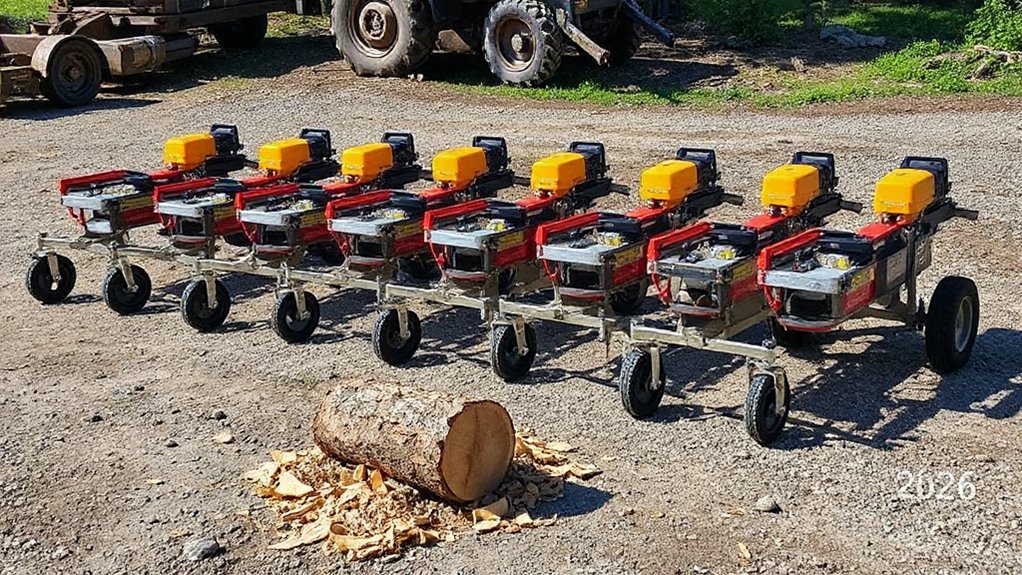 top green wood log splitters