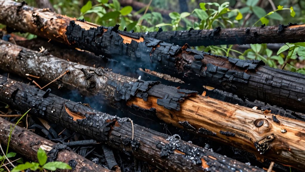 burning beetle killed wood