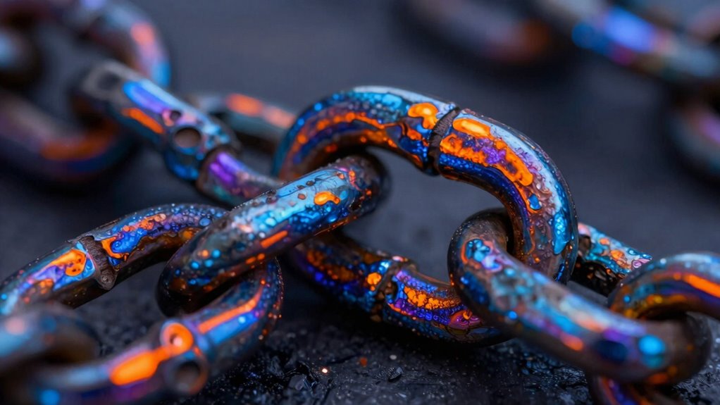 chain color indicates heat