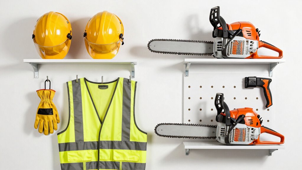 chainsaw ppe storage wall