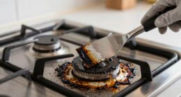 clean stove through burning