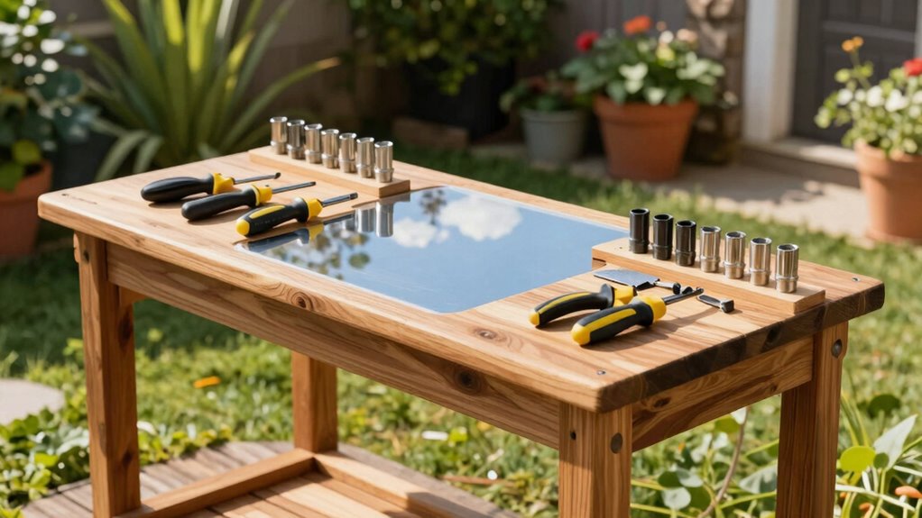 enhanced outdoor workbench design