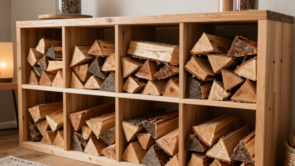 firewood storage compartment dividers