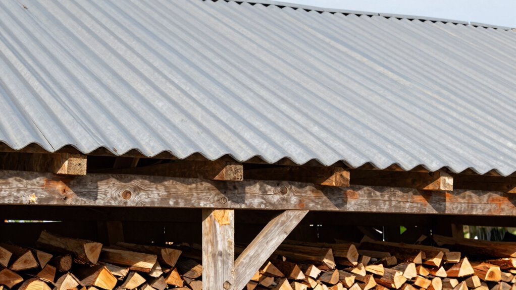 simple firewood shed roof