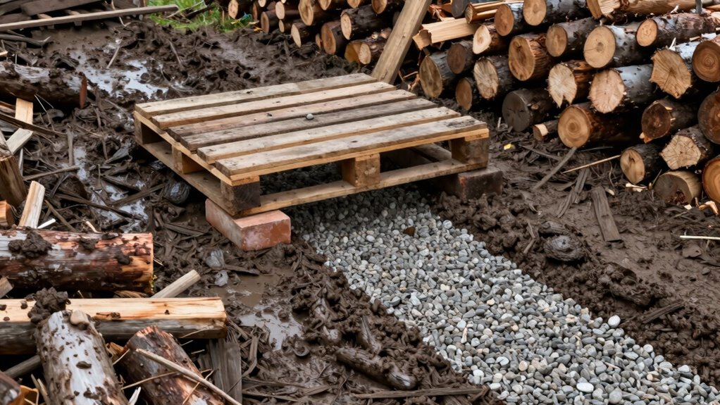 simple mudyard firewood repair