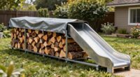 sliding firewood tarp system