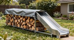 sliding firewood tarp system