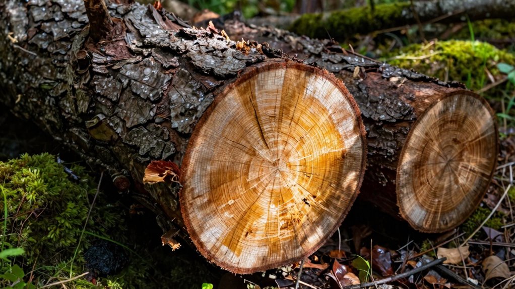 splitting fresh moist wood