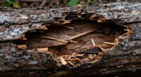 treating damaged wooden logs