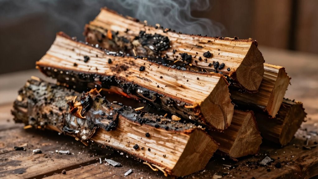 using wet firewood causes creosote buildup