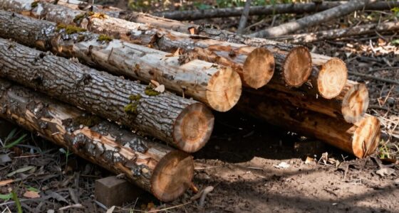 wood skid with logs