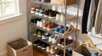 I Put Dollar Tree Wire Cabinet Shelves In My Closet For Smart Shoe Storage